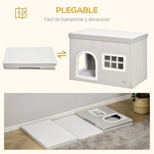 Casa plegable para gatos interior color Gris, , large Imagen numero 5