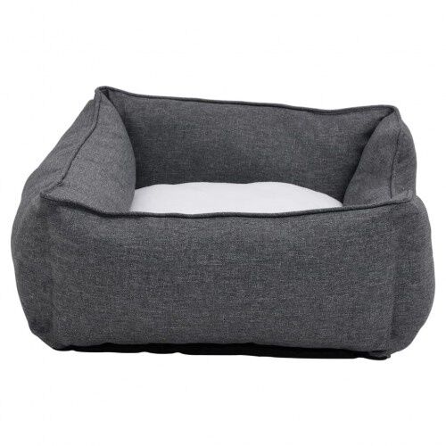 Vidaxl sof&aacute; acolchado rectangular con coj&iacute;n gris y blanco para perros, , large Imagen numero 9