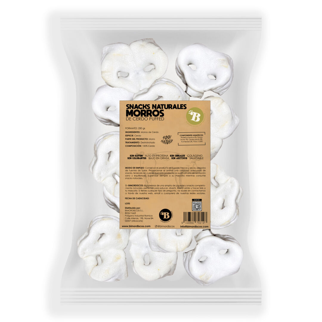 BIMORDISCOS Morros de Cerdo Puffed Naturales para Perros, , large Imagen numero 2