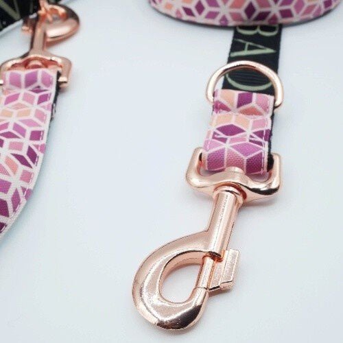 Baona correa kuta multiposici&oacute;n de nylon reciclado rosa y morado para perros, , large Imagen numero 2