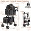COSTWAY Carrito para Perros Plegable Doble 3 en 1, Cochecito para Perros con 2 Portadores Desmontables, Ruedas con Freno, Malla Transpirable, Portavasos, Carro para Mascotas hasta 15 kg, Negro, , large indicador imagen numero 5