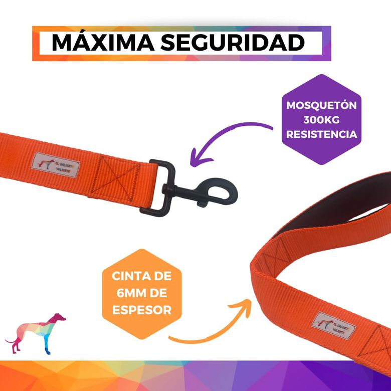 El Galguito Valiente Correa Corta Naranja para perros thumbnail