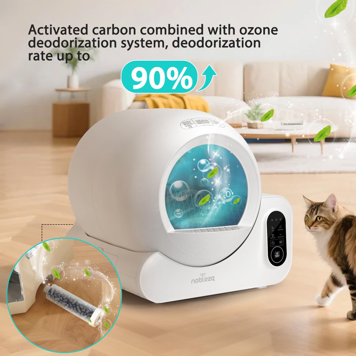 Nobleza Carbón Activado para Caja de Arena Autolimpiante (125g) – Filtro de Olores de Alto Rendimiento para Areneros Inteligentes, Protección de 180 Días, Compatible con Modelo SL02 thumbnail