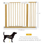 PawHut Barrera de Seguridad para Perros Extensible 77-103 cm con Mango  Luminoso y Cierre para Escaleras y Puertas