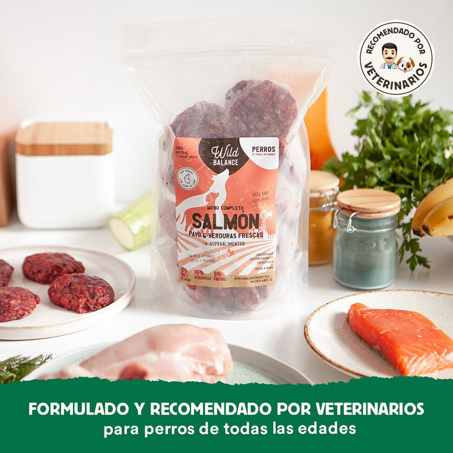 Pack de menú completo BARF para perros sabor Pavo y salmón thumbnail