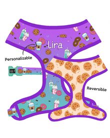 CaponeTheDog Arnés reversible Biscuits multicolor para perros