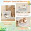 COSTWAY Árbol para Gatos Moderno, 135 cm Rascador para Gatos de Yute con Rama Natural y Poste, Percha de Felpa, Condominio, Árbol para Gatos de Madera Maciza con Diseño Floral, , large indicador imagen numero 4