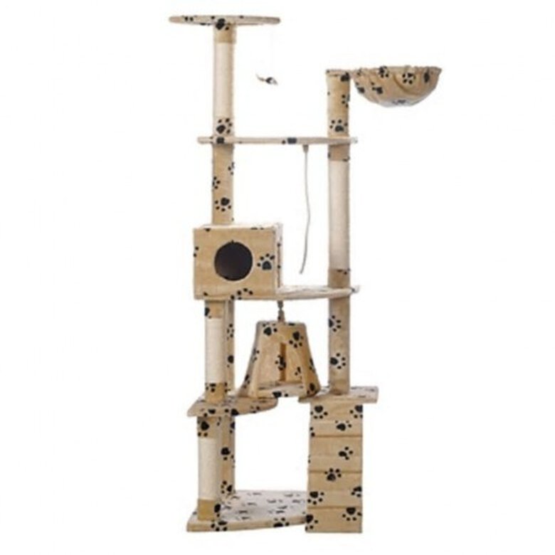 Rascador gimnasio para gatos color Beige Huellas, , large image number null