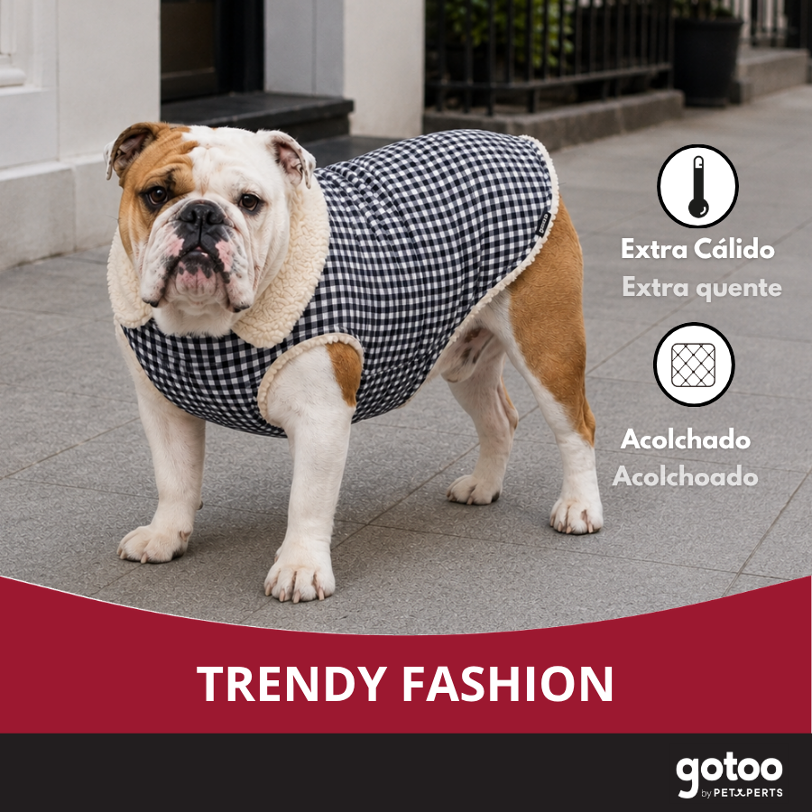 Gotoo Abrigo Azul Vichy para perros, , large Imagen numero 6