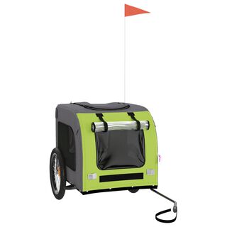 Vida XL Remolde de Bicicleta Gris y Verde para perros