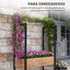 Outsunny Mesa de Cultivo con Ruedas Huerto Urbano Elevado con Enrejado Orificios de Drenaje para Plantas Trepadoras Flores Jardinera de Madera 110x49x190 cm Marrón, , large indicador imagen numero 4