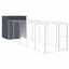 vidaXL Caseta perros con corral acero galvanizado gris 165x251x181 cm, , large indicador imagen numero 13