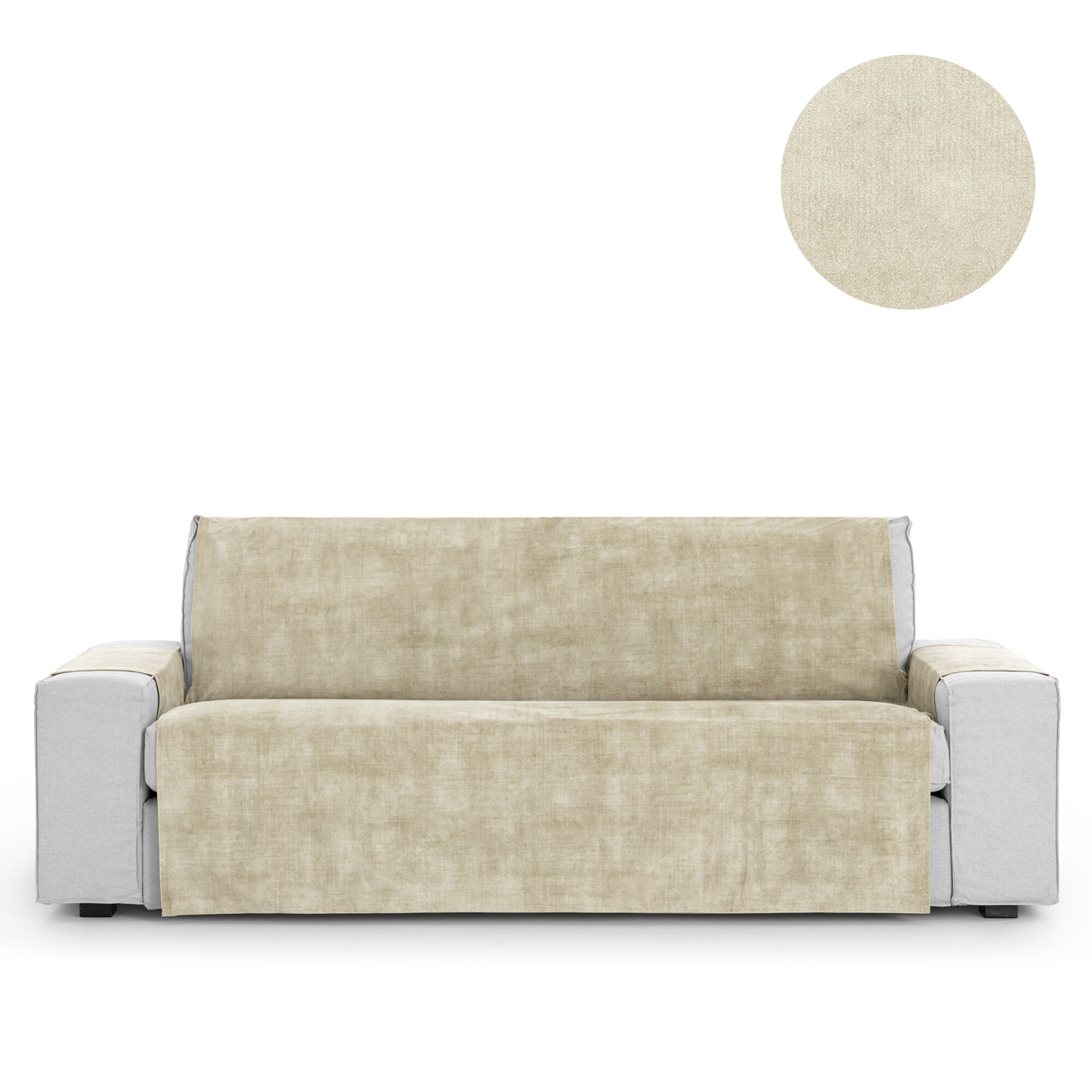 Cubre Sof&aacute; Protector Antimanchas acabado aterciopelado Marfil 2 Plazas 115 cm (120-170 cm), , large Imagen numero 1