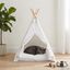 vidaXL Tienda de campa&ntilde;a para mascotas con coj&iacute;n Blanco Poli&eacute;ster Teepee gatos, , large indicador imagen numero 7