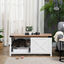 PawHut Mueble Arenero para Gatos Casa para Gatos de Madera 2 en 1 con Armario de Almacenaje Puerta Corredera y Estante Interior 109x51x52 cm Blanco, , large indicador imagen numero 2