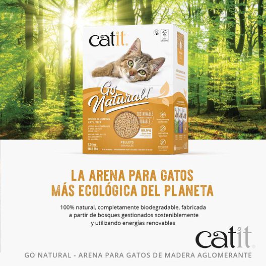 Arena para Gatos Aglomerante de Madera Catit Go Natural en Pellet, , large image number null