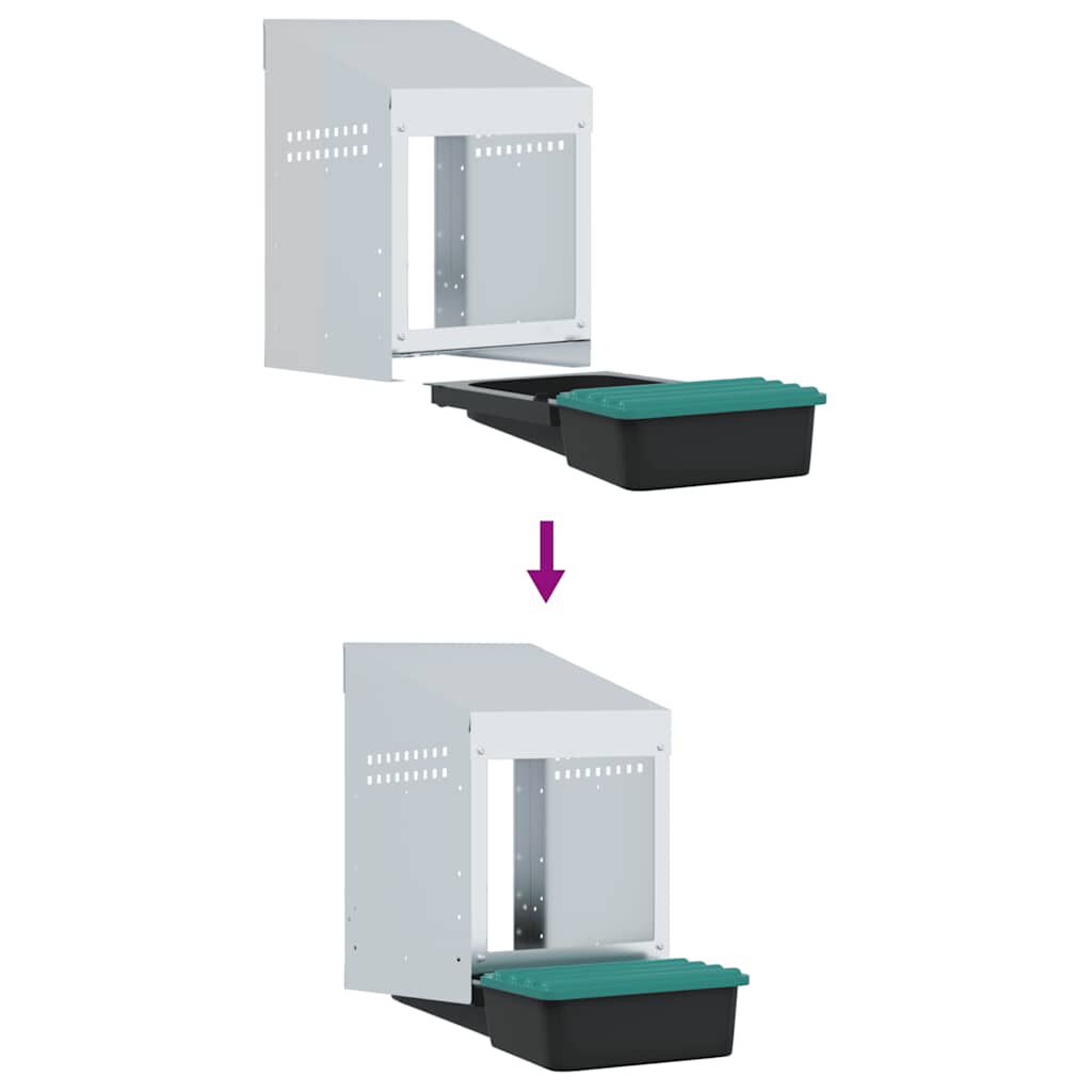 vidaXL Nido para gallinas de acero galvanizado para montar en la pared thumbnail