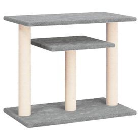 VidaXL Rascador con postes de sisal y dos plataformas gris claro para gatos