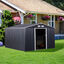 Outsunny Caseta de Jardín de Exterior Cobertizo de Jardín 8,3 m² 277x322x192 cm con 2 Puertas Corredizas Base Refuerzo (Suelo NO Incluido) para Patio Terraza Gris, , large indicador imagen numero 2