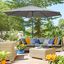 Outsunny Sombrilla de Jardín Ø295x250 cm con Manivela Parasol Exterior con Mecanismo de Inclinación y Poste Desmontable de Metal para Terraza Piscina Patio Gris Oscuro, , large indicador imagen numero 2