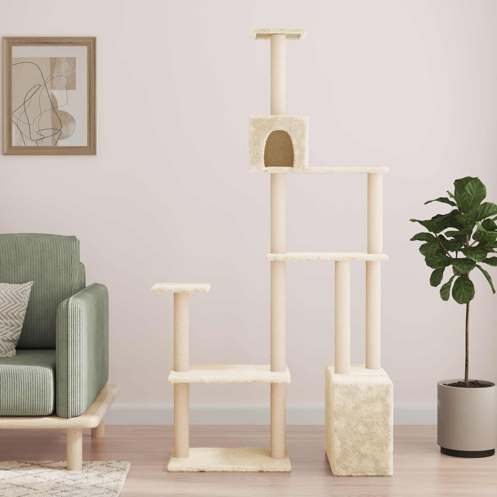 vidaXL &Aacute;rbol para gatos con postes de sisal &Aacute;rbol rascador Torre Juego Gatitos, , large Imagen numero 2