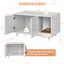COSTWAY 3 en 1 Casa para Gatos con Rascador Extraíble, Mesa de Centro Auxiliar de Madera, Cueva para Gatos con 2 Puertas, Mueble Arenero de 90 x 50 x 50 cm (Blanco), , large indicador imagen numero 4