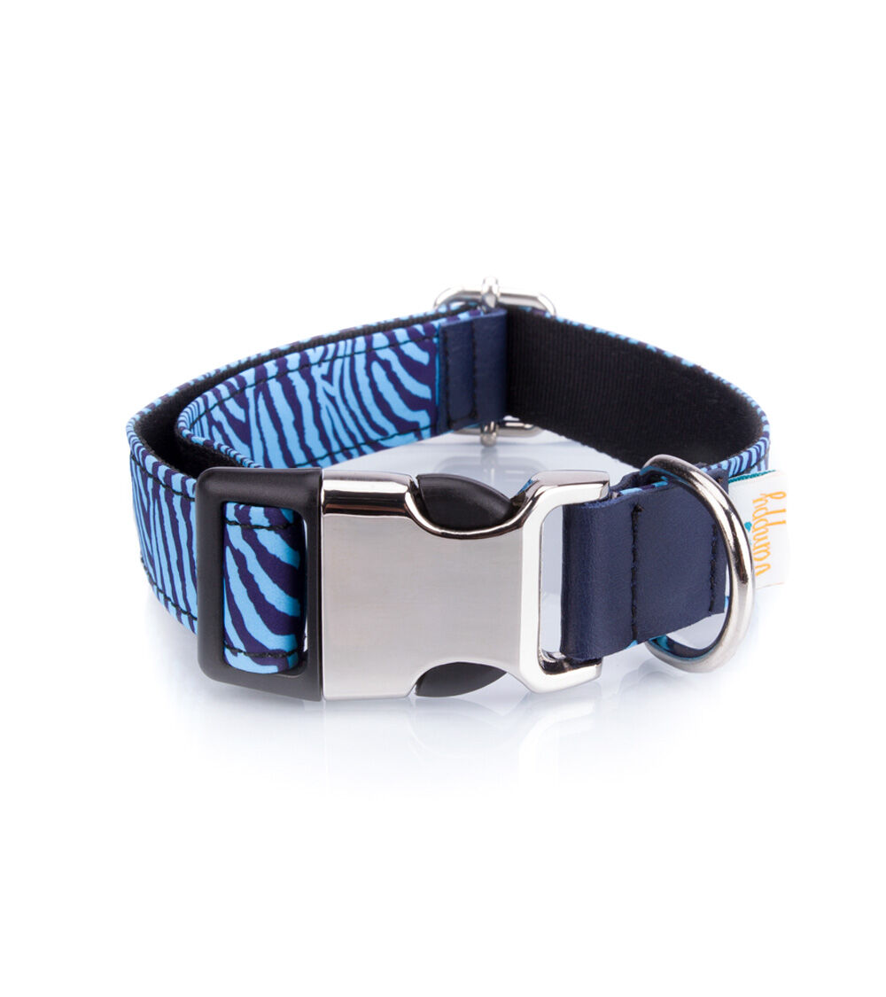 Collar Pamppy Funny Cebra Azul para perros color Multicolor, , large Imagen numero 1