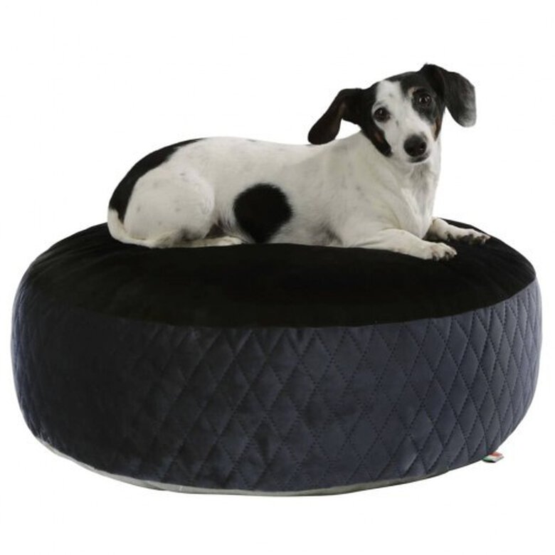 Cama de estilo puf para perros color Negro y Azul, , large image number null