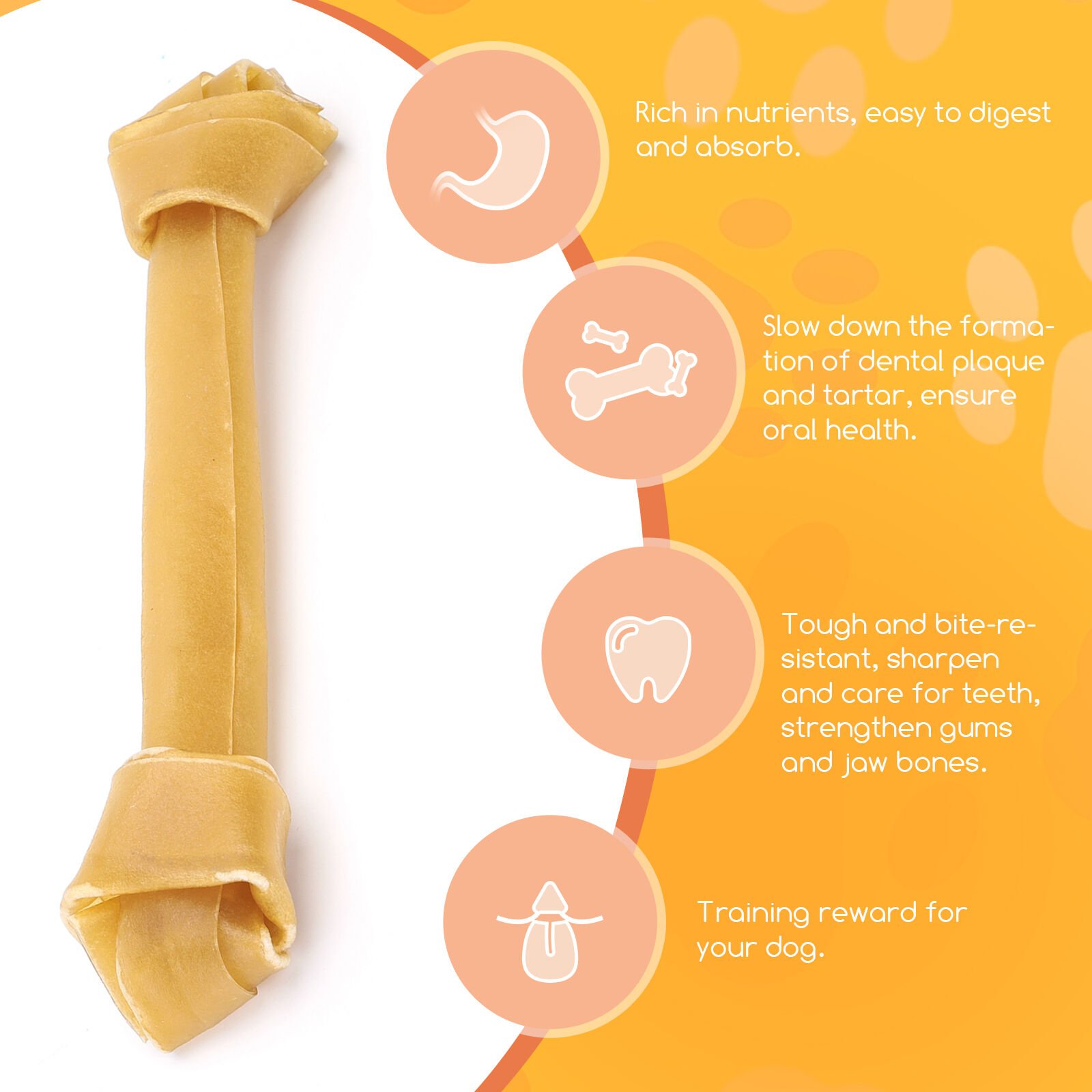 Nobleza - Hueso para Perros, Delicioso Snack para Perro, Hueso Masticable para Perros, 1% Natural Piel de Vaca Snacks Naturales para Perros de Todas Las Razas 6 Piezas 3 cm /18 g, , large Imagen numero 3