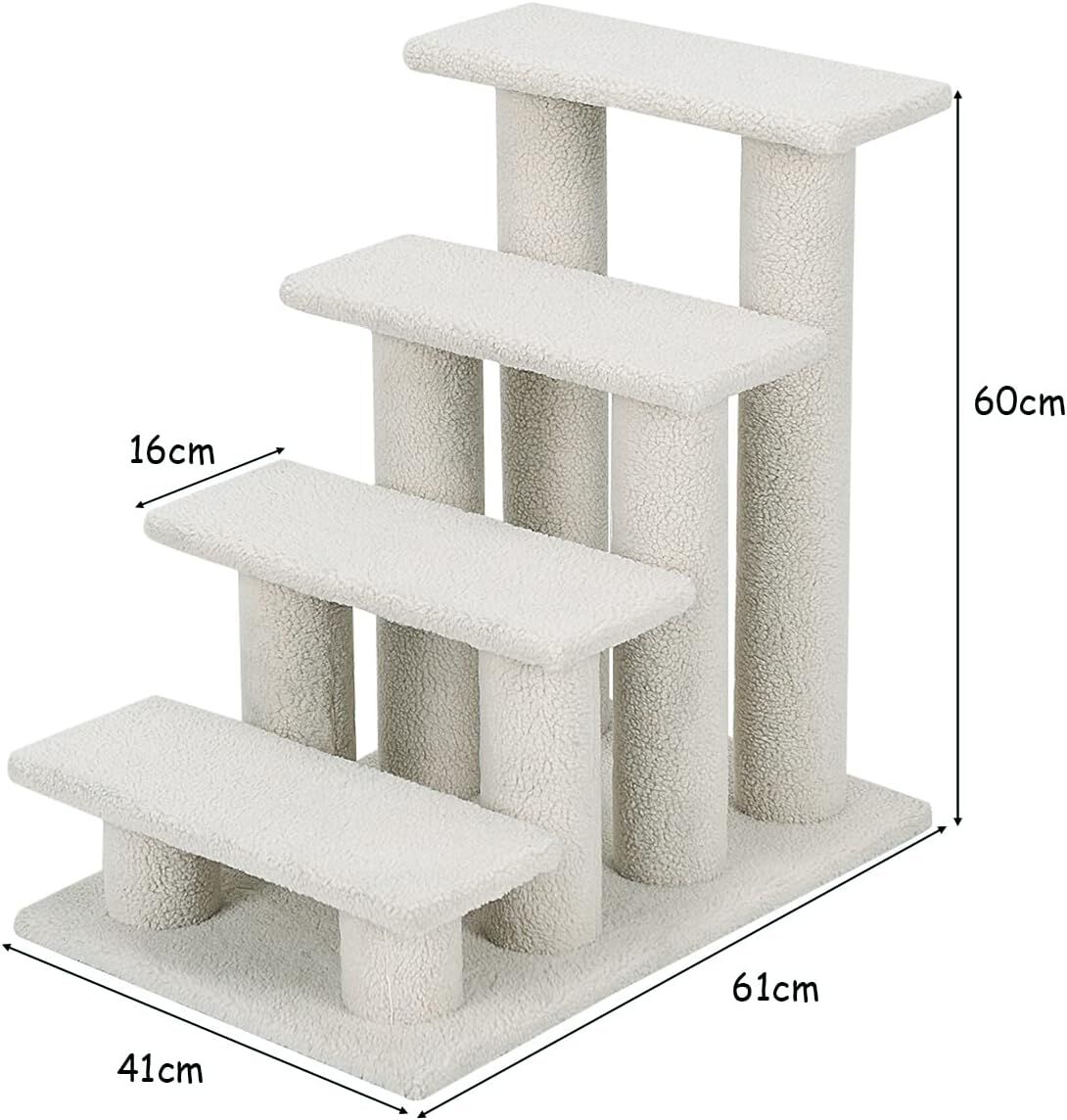 COSTWAY Rascador para Gatos &Aacute;rbol Juguete Cama Escalador Cat Scratch (Blanco), , large Imagen numero 3