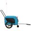 vidaXL Remolque de bicicleta mascotas hierro tela Oxford azul negro, , large indicador imagen numero 9