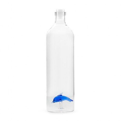 Botella de vidrio para agua con figura de un delf&iacute;n color Blanco, , large Imagen numero 1
