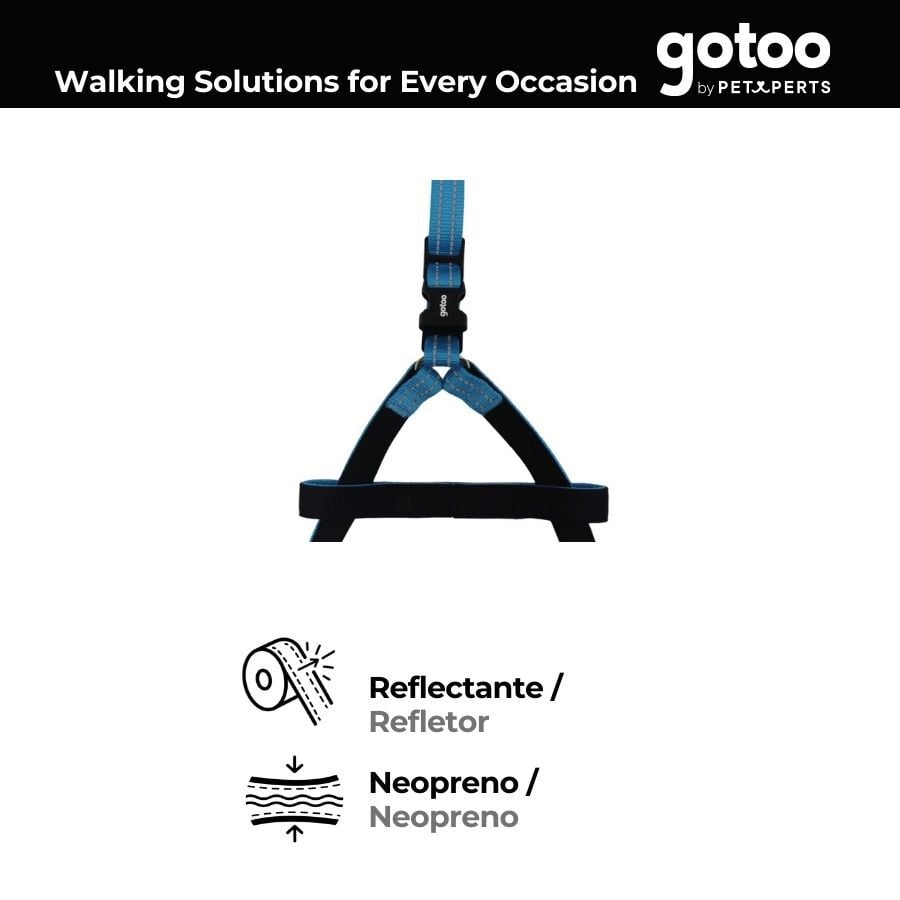 Gotoo Arn&eacute;s reflectante de neopreno azul para perros, , large Imagen numero 4