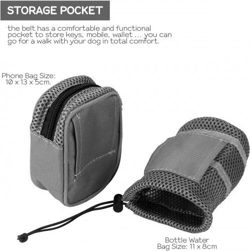 Edipets correa canicross con portabotellas gris para perros thumbnail