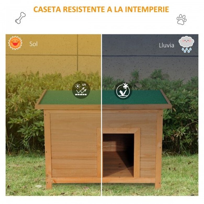 Caseta de madera PawHut para perros color Amarillo, , large image number null