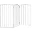vidaXL Puerta para perros plegable 3 paneles madera álamo blanca 150cm, , large indicador imagen numero 1