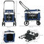 PawHut Carrito para Perros Cochecito para Perros Plegable con Vagón Desmontable 4 Puertas con Cremallera 2 Correas de Seguridad 2 Correa de Transporte y Cojín Azul, , large indicador imagen numero 3