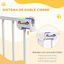 PawHut Barrera para Perros de Acero Valla para Mascotas Plegable de 3 Paneles con Doble Cerradura y Función de Bloqueo Auxiliar para Puerta Pasillo Escalera 206x90 cm Blanco, , large indicador imagen numero 5