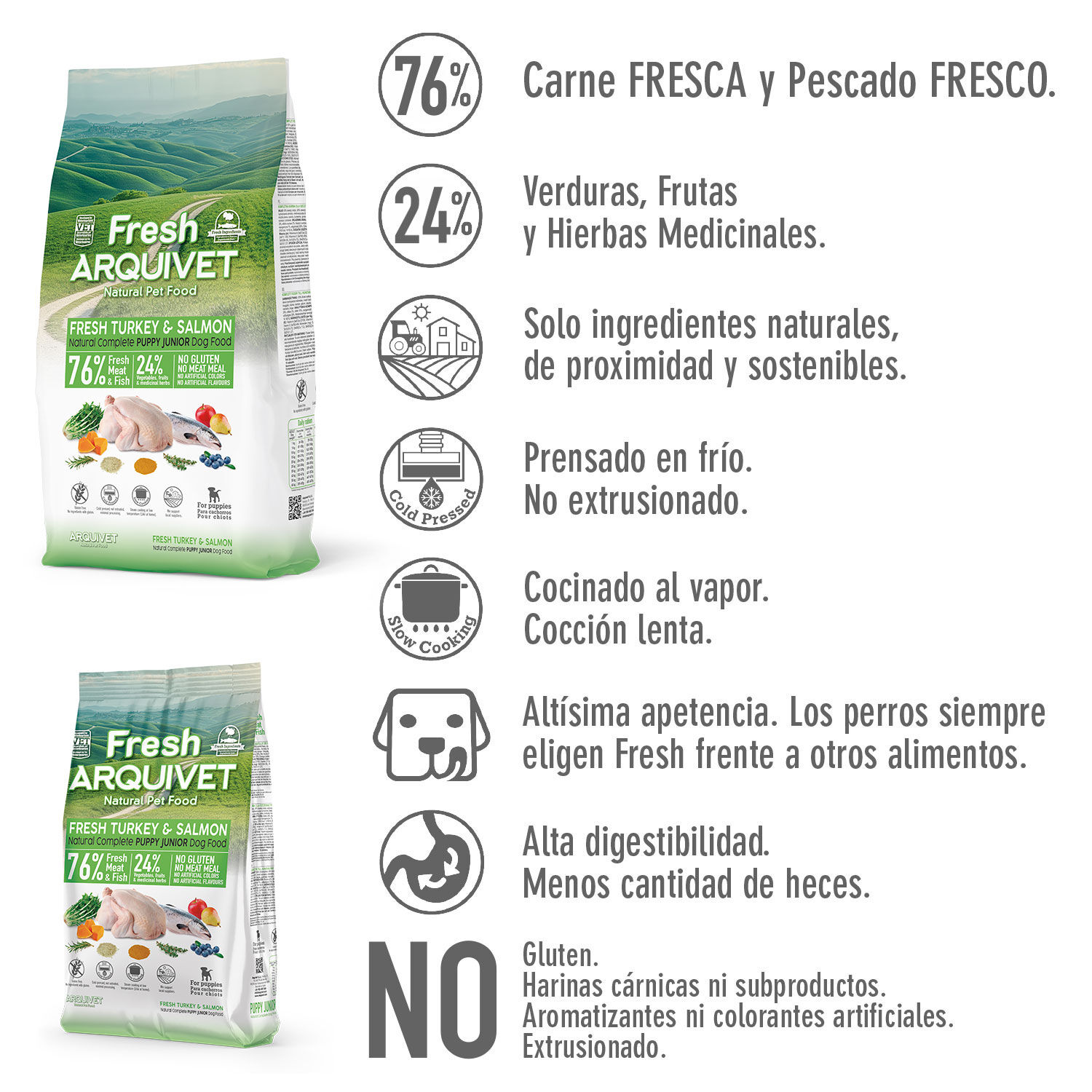 Arquivet Fresh Puppy Junior Turkey & Salmon 2,5Kg, , large Imagen numero 2