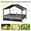 COSTWAY Caseta para Perros Exterior e Interior, Casa Perro de Rat&aacute;n Grande con Dosel, Base Elevada, Coj&iacute;n Removible, Estructura Met&aacute;lica, Cama Elevada para Mascotas, Carga 60 kg, 98x69x74cm, Gris, , large indicador imagen numero 3