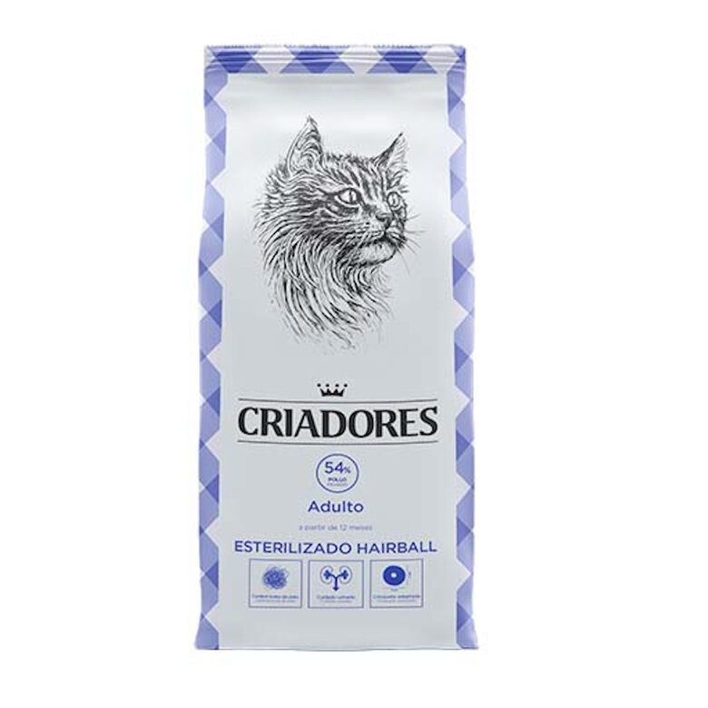 2 x 7 kg Criadores Adulto Esterilizados Hairball pienso para gatos ¡Pack ahorro!
