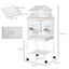 PawHut Jaula para Pájaros con Ruedas Jaula Grande con Soporte 50x49x137 cm con Bandeja Extraíble Puertas Comederos Perchas y Estante Inferior para Canarios Periquitos Blanco, , large indicador imagen numero 3
