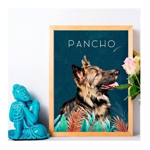 Mascochula jugle retrato realista personalizado en digital con tu mascota thumbnail