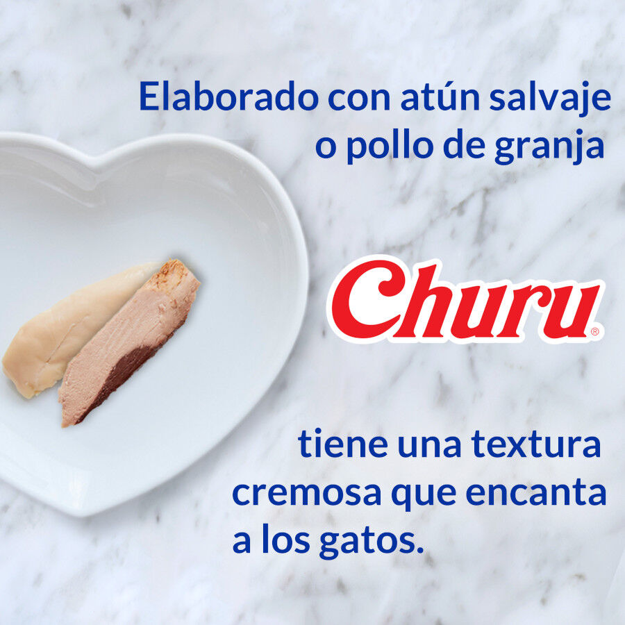 4 sobres x 14 g Churu Snack Cremoso de At&uacute;n con Salm&oacute;n para gatos, , large Imagen numero 5