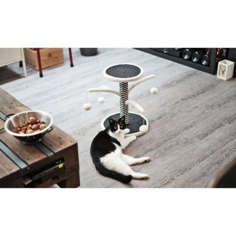 AIME poste rascador 4 ramas blanco para gatos, , large image number null