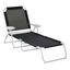 Outsunny Tumbona Reclinable y Plegable de Jard&iacute;n con Respaldo Ajustable en 4 Posiciones Marco de Metal TextelineTranspirable 186x66x80 cm Negro, , large indicador imagen numero 1