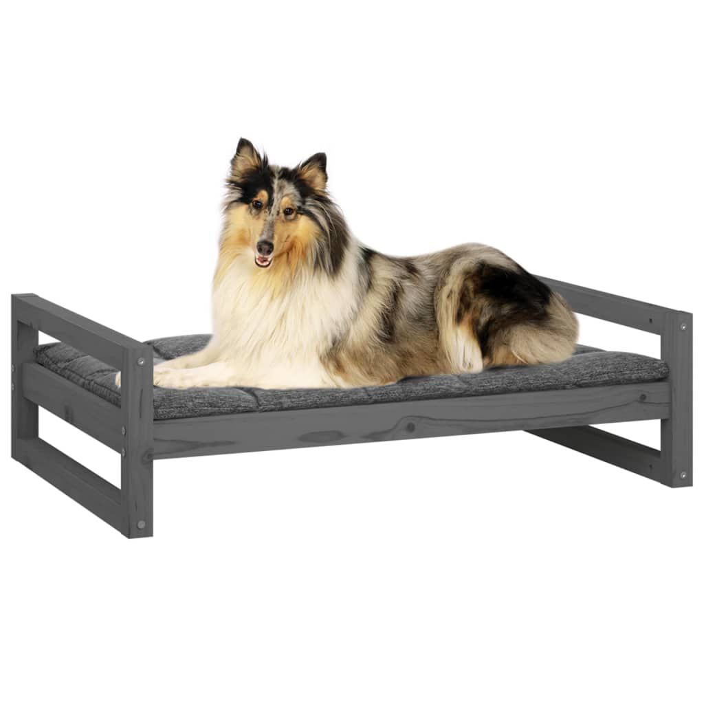 VidaXL Estructura fina cama de madera gris para perros thumbnail