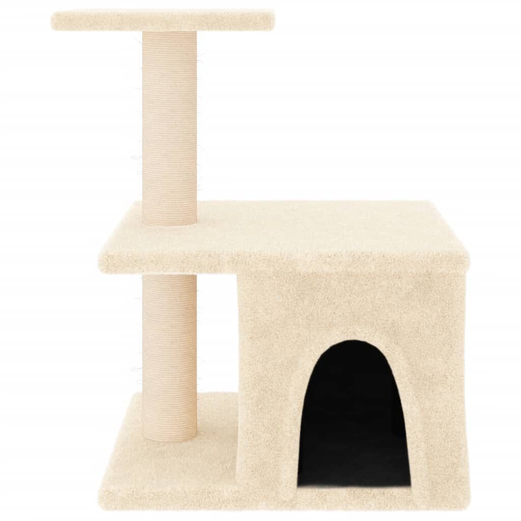 vidaXL Rascador para gatos con postes de sisal color crema 48 cm, , large Imagen numero 2