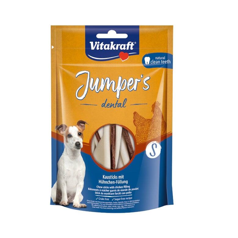 Vitakraft Jumper’s Dental Pollo Snack para perros medianos, , large image number null