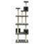 Vidaxl rascador árbol 6 plantas con 3 casas gris oscuro para gatos, , large indicador imagen numero 4
